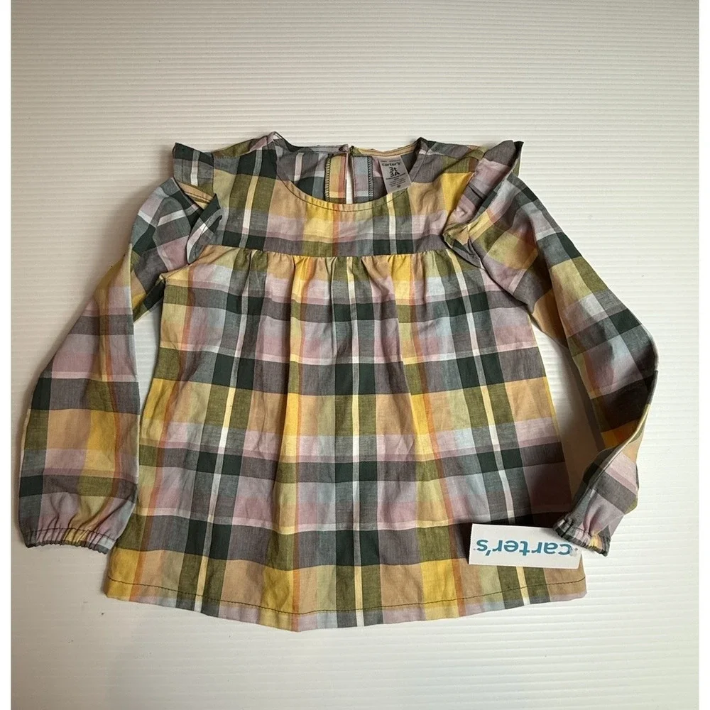 GIRLS CARTERS LONG SLEEEVE PLAID SHIRT SIZE‎ 3T